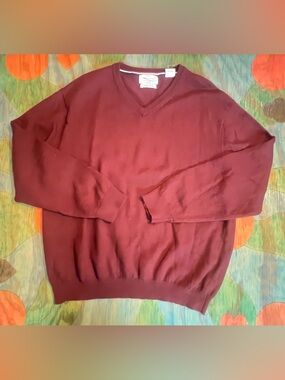 Weatherproof Merino Wool Sweater Womens Size XL Extra Large Red Maroon Burgundy